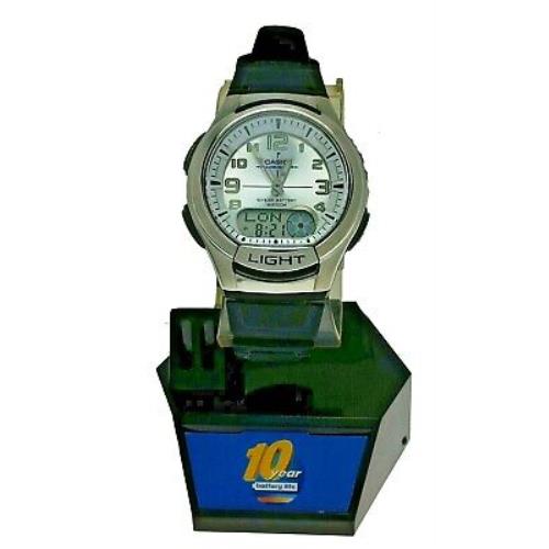 Casio Men`s Analog Digital Watch AQ180WD 2A Data Bank World T 10 Yr Battery