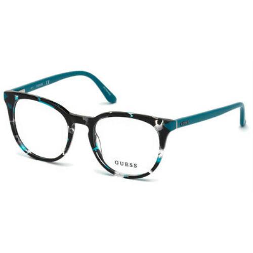 guess eyeglasses tortoise blue