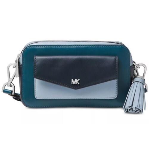 Michael Kors Tricolor Leather Camera Mini Bag Pale Blue Admiral Leather Zip