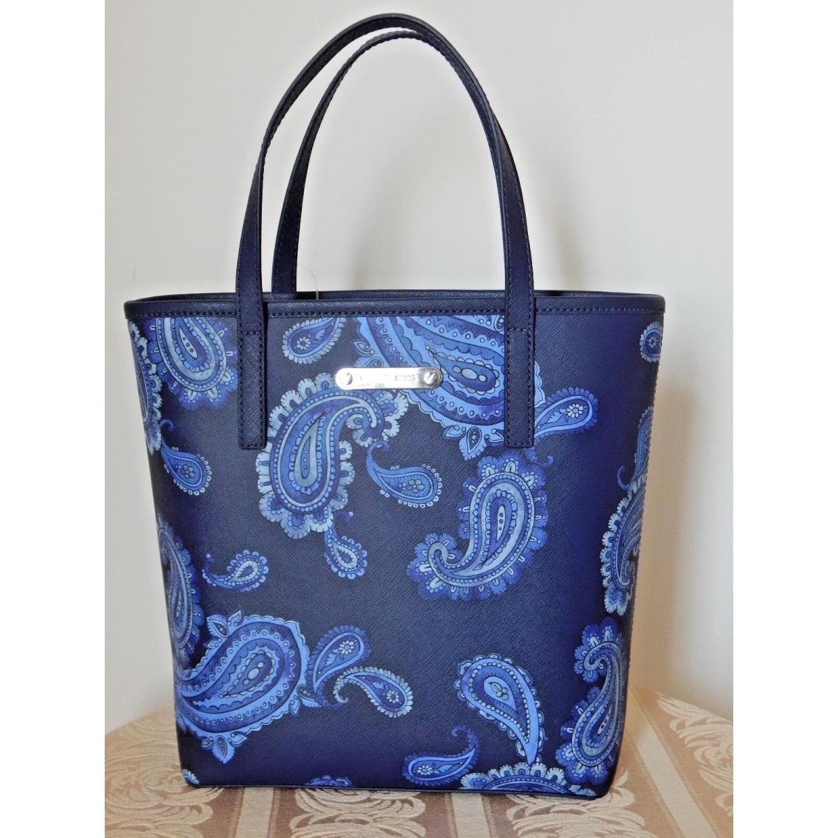 michael kors blue paisley purse