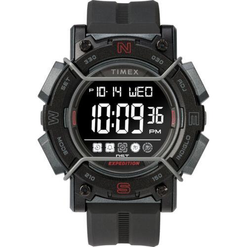 Timex Expedition Digital Face 47mm Watch - Black Screen w/ Black Resin Strap