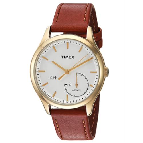 Timex Women`s Iq+ Move Activity Tracker Smart Watch Brown Leather TW2P95200
