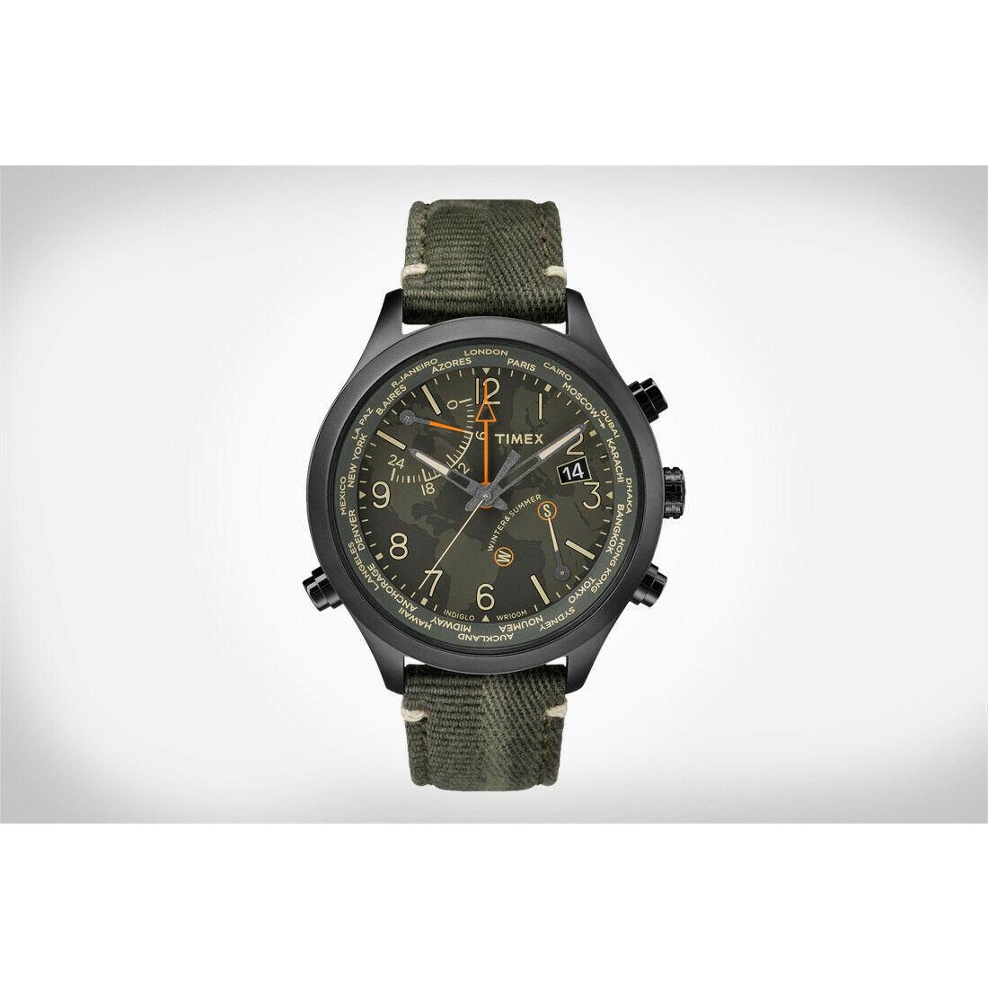 timex waterbury world time watch