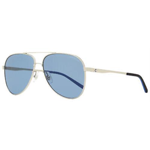 Montblanc Pilot Sunglasses MB0103S 003 Silver/black/blue 59mm 103