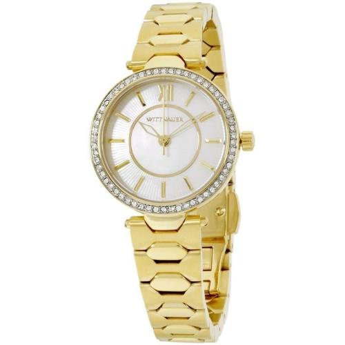 Wittnauer Ladies Gold Tone Crystal Adorned Stainless Steel Watch WN4021
