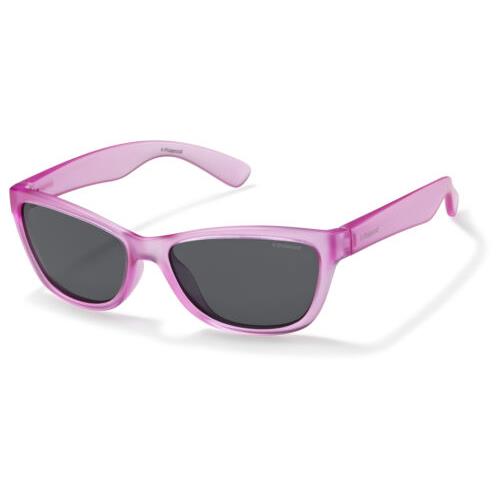 Polaroid Girl Sunglasses P0422C 5J8 Pink Grey Rectangle Polarized