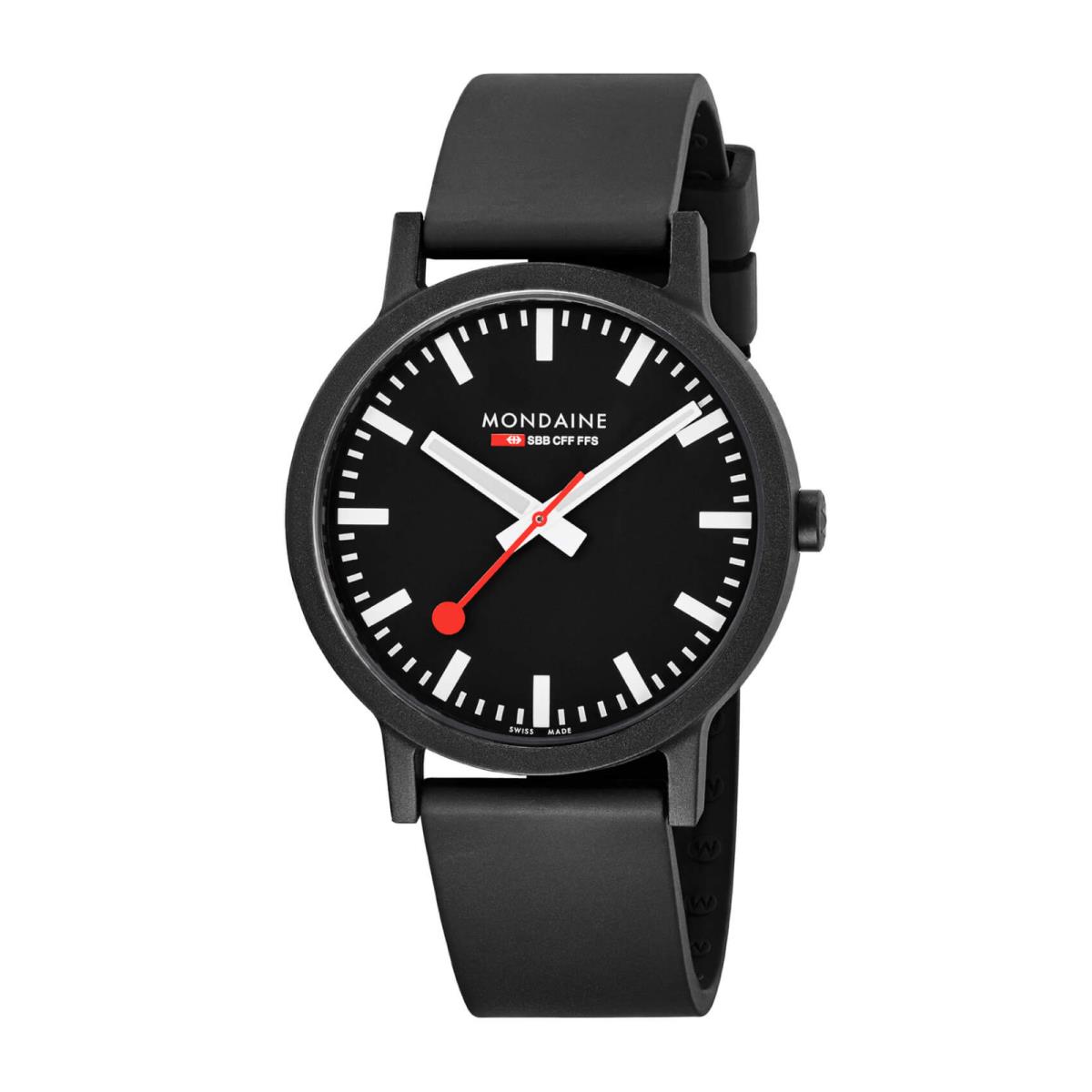 Mondaine Essence Eco-friendly Collection Large Black Case Unisex Watch MS1.41120