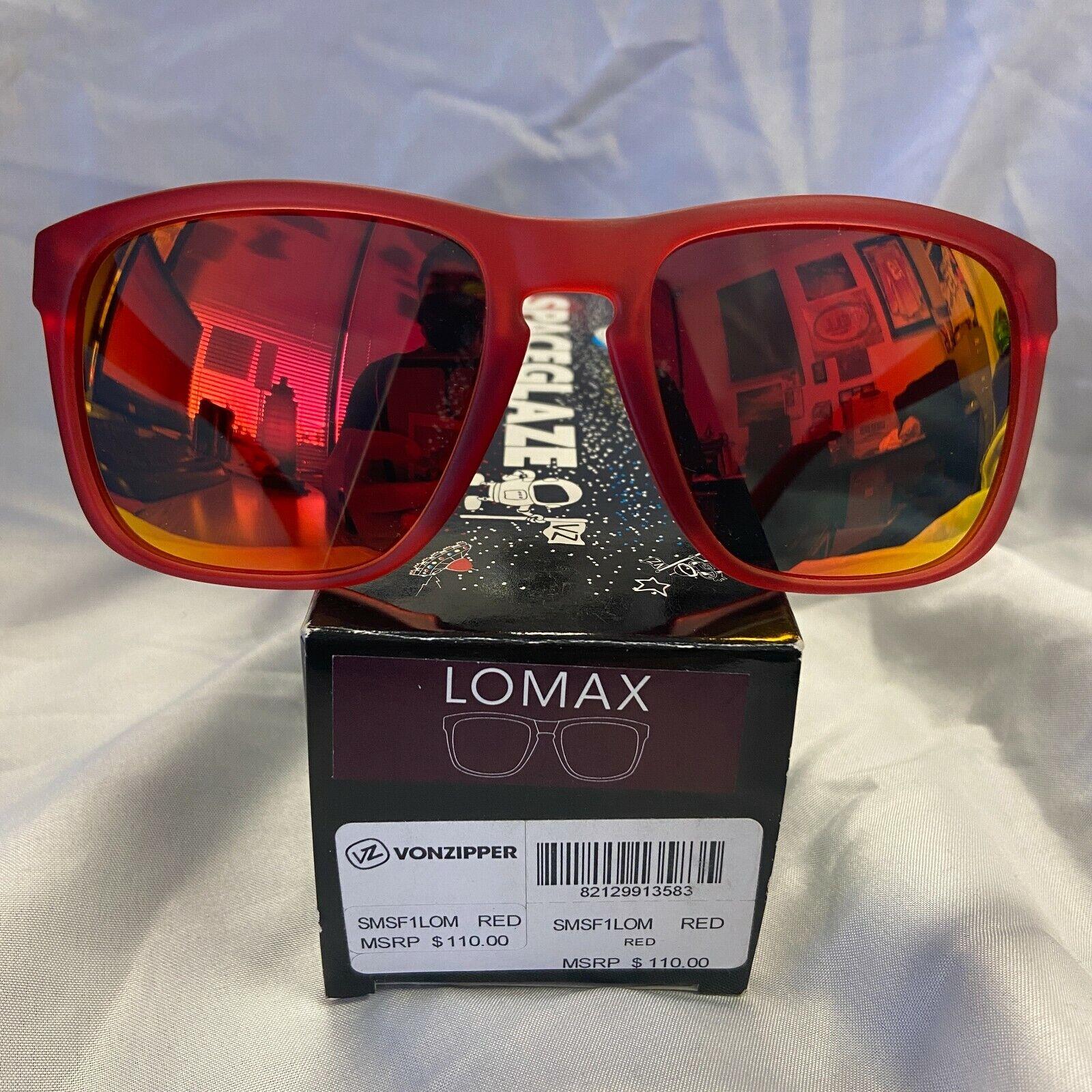 Von Zipper Vz Sunglasses Lomax Red Red Lens 821299135835 Vonzipper Sunglasses Red Frame 9193