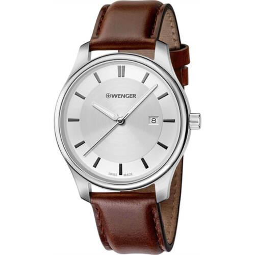 Wenger Women`s Watch City Classic Silver Tone Dial Brown Strap 01.1421.119