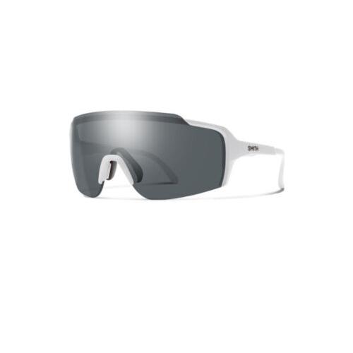 Smith Flywheel Sunglasses Matte White Grey Carbonic Lenses Sport Wrap Frames