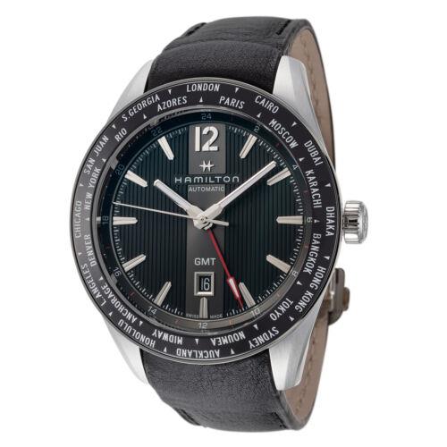 Hamilton Men`s H43725731 Broadway 46mm Black Dial Leather Watch