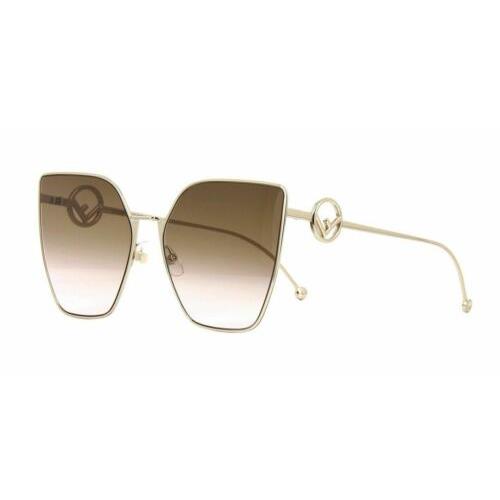 Fendi Sunglasses FF0323S S45-M2 63mm Gold / Brown Gradient Lens
