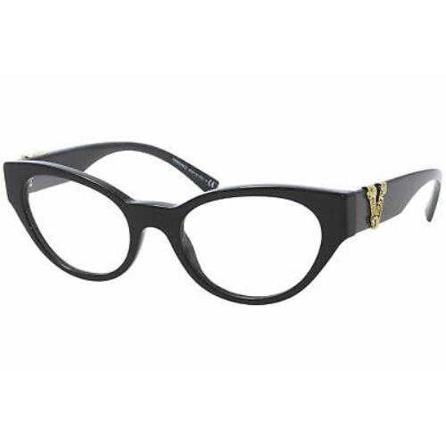 Versace Women`s VE 3282 GB1 Black Eyeglasses 53-19 Frames