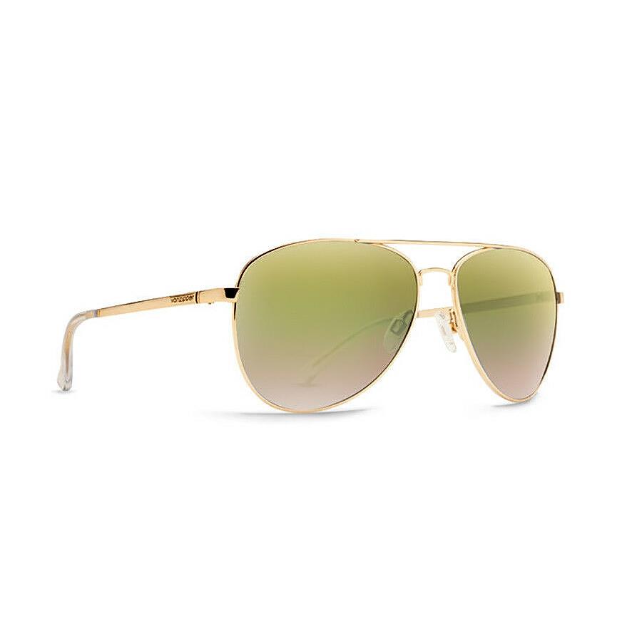 Von Zipper Farva Aviator Sunglasses Ggc - Gold / Green Chrome Lens