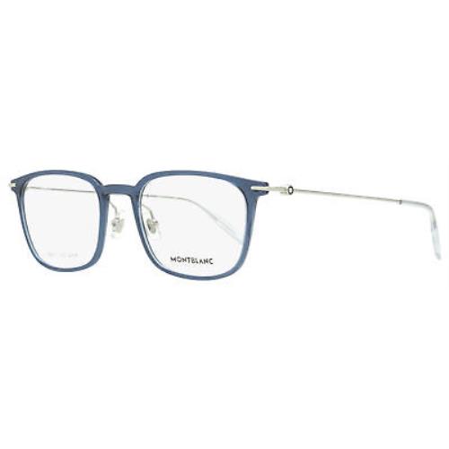 Montblanc Rectangular Eyeglasses MB0100O 004 Transparent Blue/silver 52mm 0100
