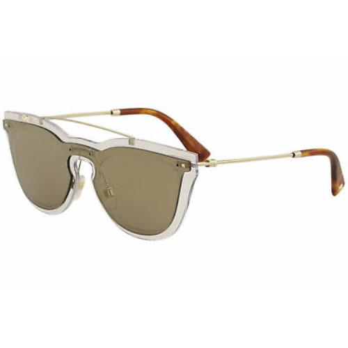 Valentino Women`s VA4008 VA/4008 5024/5A Clear/gold Square Sunglasses 37mm