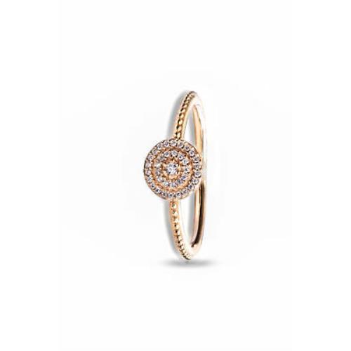 Pandora Ring Radiant Elegance in 14K Gold with Clear Cubic Zirconia
