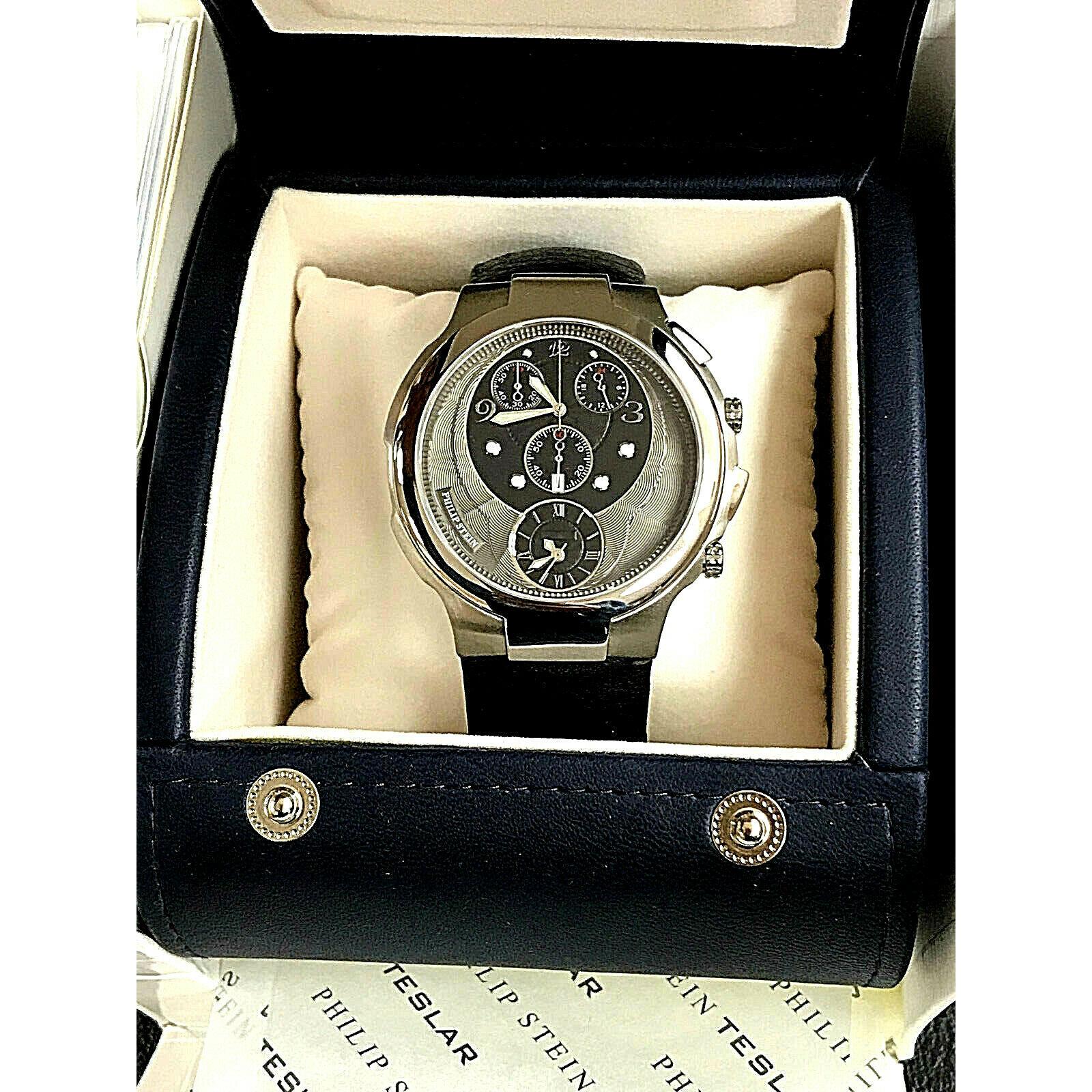 Philip Stein 9-CRB3-CB Signature Chronograph Black Quartz Unisex Watch Warranty
