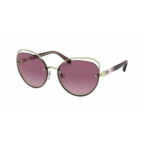 Bvlgari BV 6136B 20147W Sunglasses Pink Gold Frame Violet Lenses 59mm