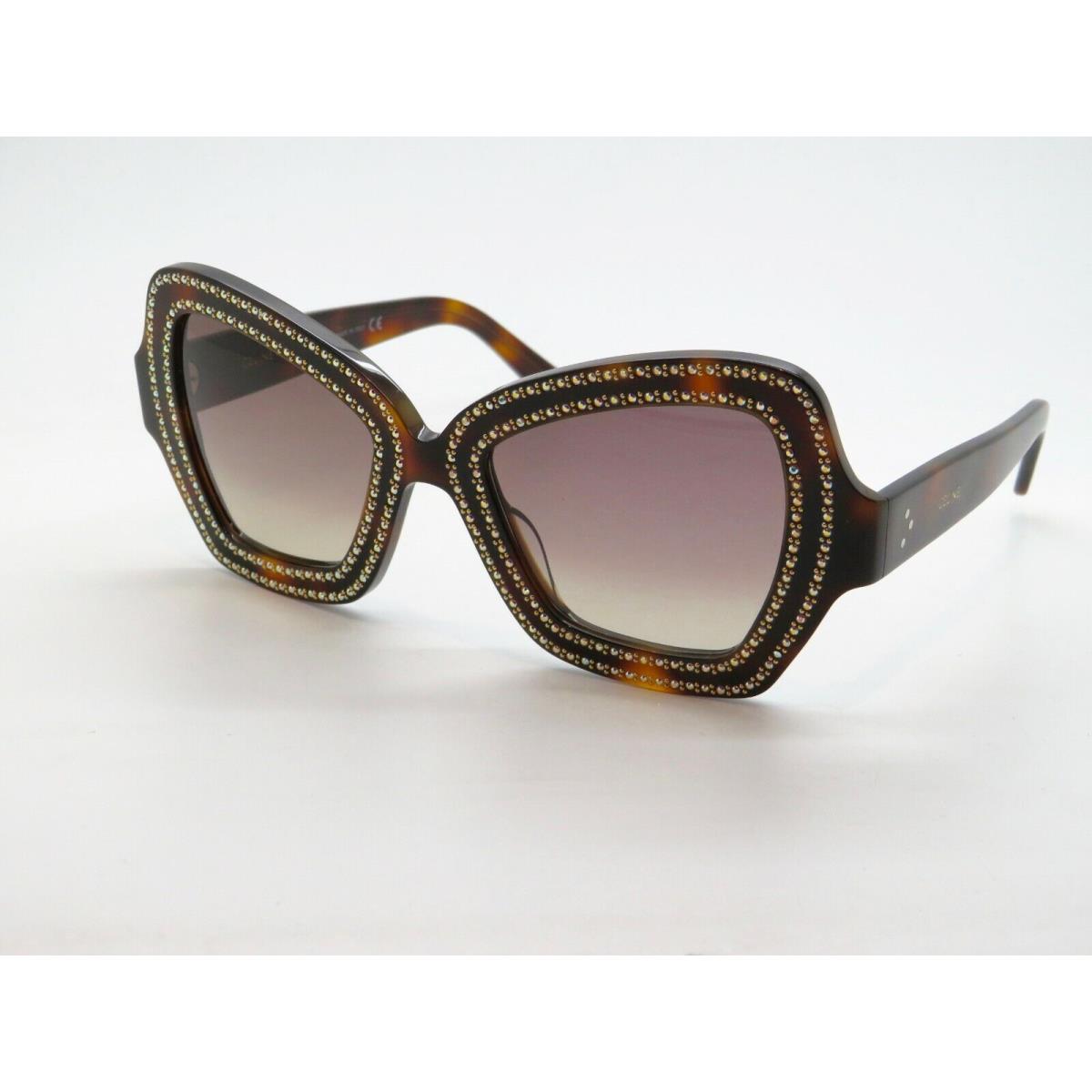 Celine CL4067IS 56F Havana Tortoise/brown Gradient Crystal Butterfly Sunglasses
