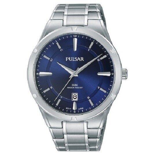 Pulsar Men`s Silver Tone with Blue Dial PS9521