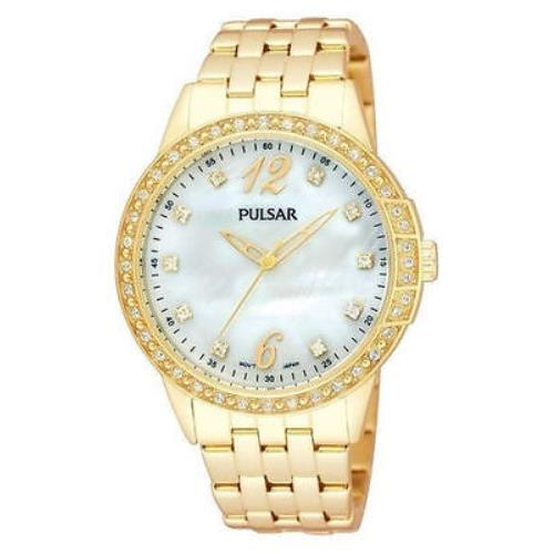 Pulsar Women`s PH8052 Analog Display Japanese Quartz Gold Watch