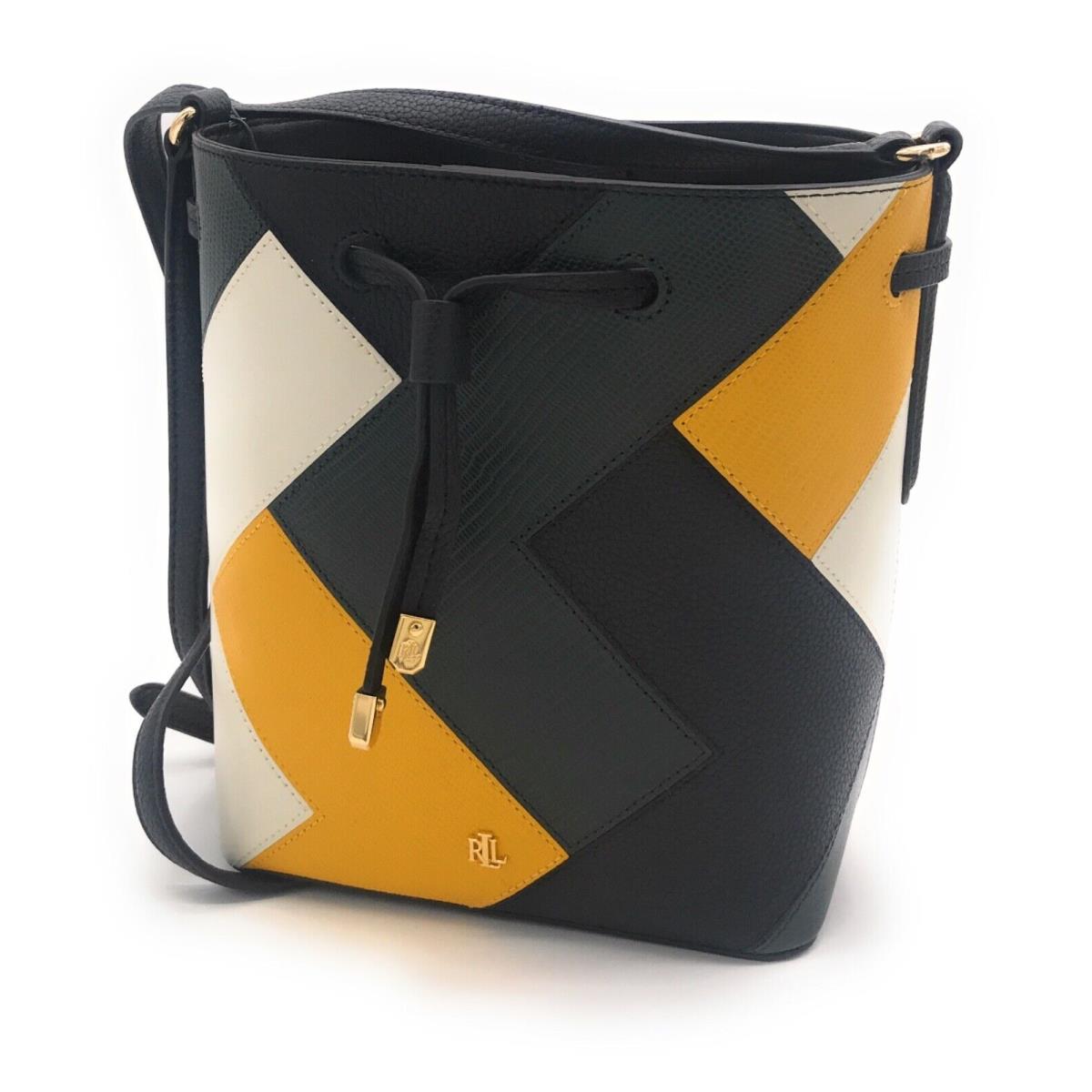 Ralph Lauren Multicolored Multitextured Patchwork Sm Leather Bucket Shoulder Bag