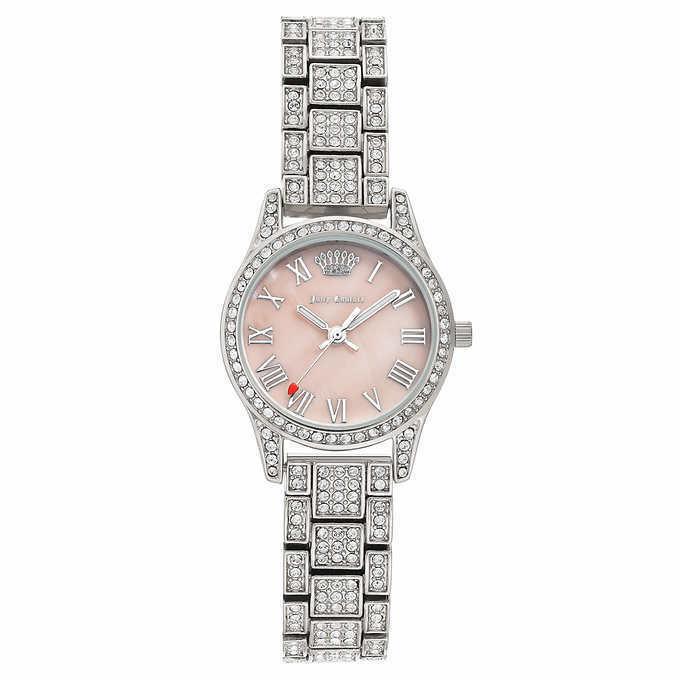 Swatch Juicy Couture Black Label Pink Mother-of-pearl Crystals Women`s Watch 12 3076