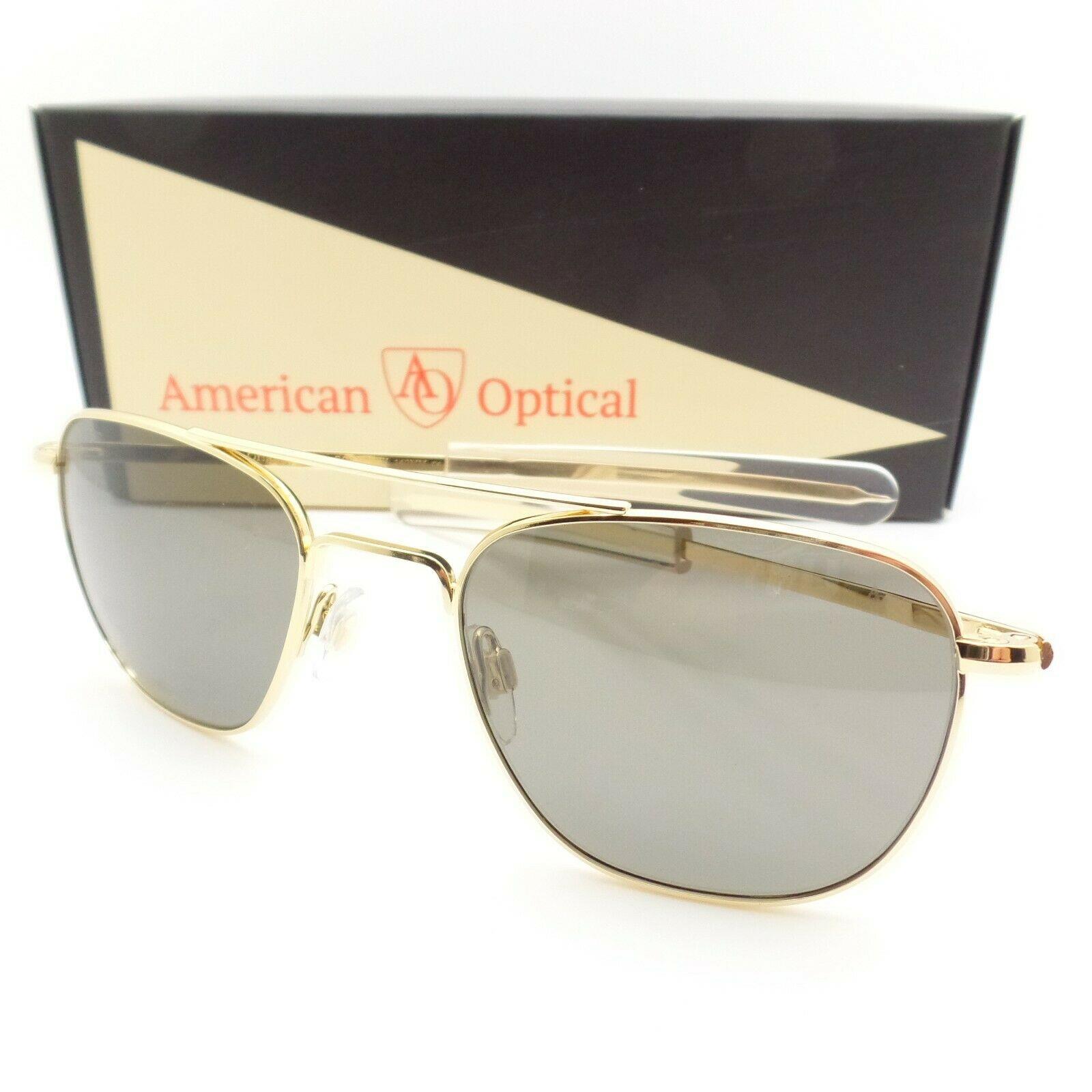 American Optical Original Pilot AO American Optical Pilot 52 Gold Grey Glass Polar Bayonet Sunglasses