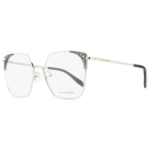 Alexander Mcqueen Square Eyeglasses AM0312O 001 Silver/black 56mm 312
