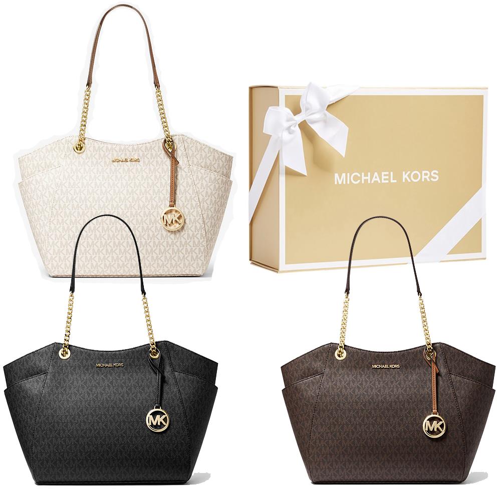 Michael Kors Jet Set Large Logo Tote Bag MK Women Handbag + Gift Box