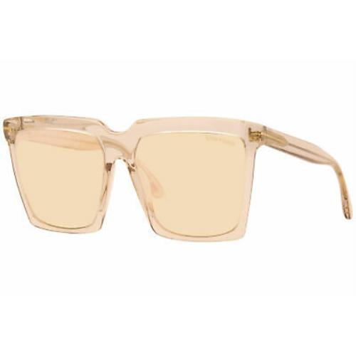 Tom Ford Sabrina-02 TF764 20Z Sunglasses Transparent Light Sand/rose Gold Mirr
