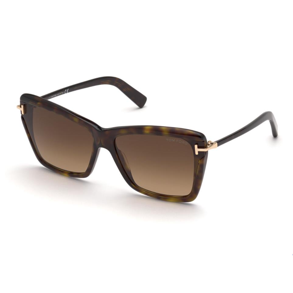 Tom Ford FT 0849 Leah 52F Dark Havana/gradient Brown Women`s Sunglasses