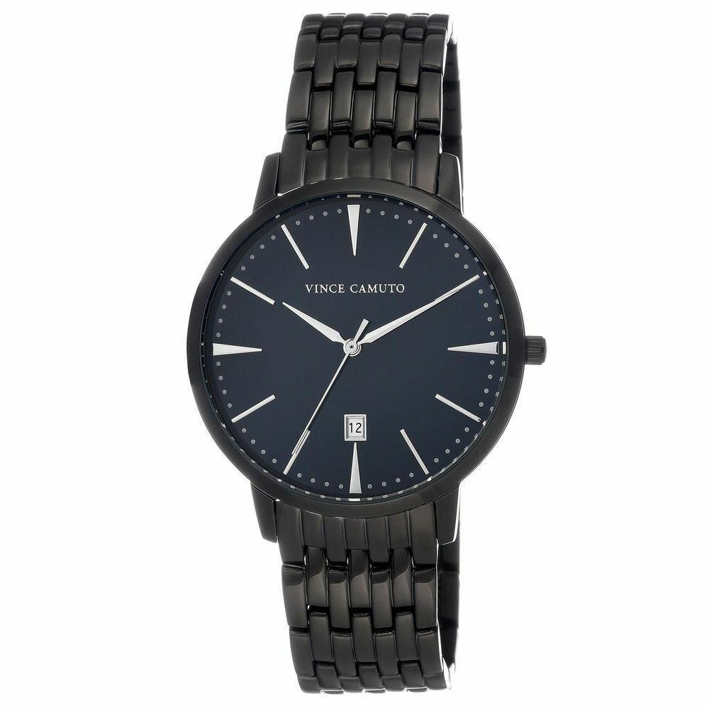 Vince Camuto VC/1074NVTI Black Stainless Steel Blue Dial Dress Men`s Watch