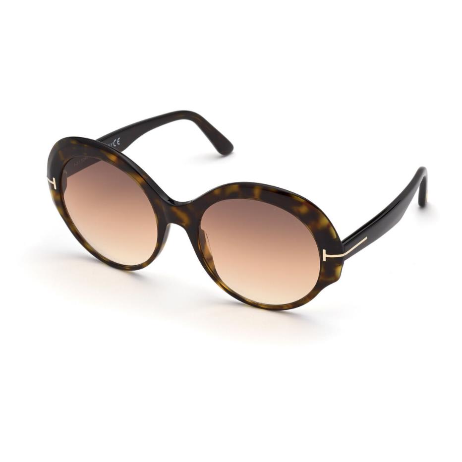 Tom Ford FT 0873 Ginger 52F Dark Havana/gradient Brown Oval Women`s Sunglasses