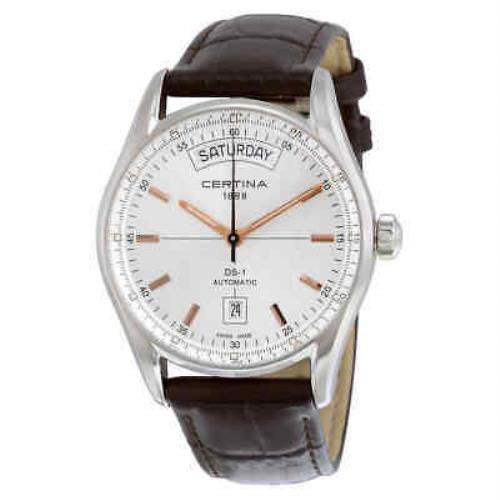 Certina DS 1 Day Date Automatic Silver Dial Men`s Watch C0064301603100