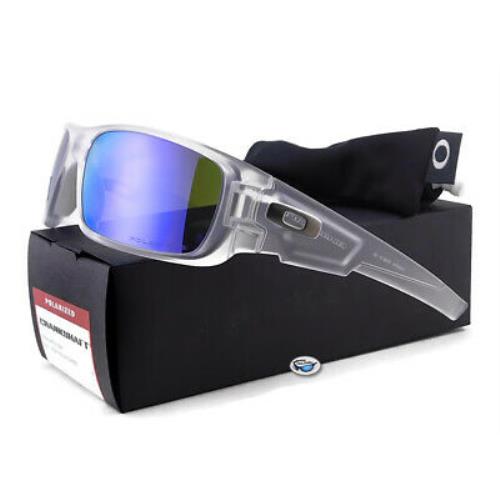 Oakley Crankshaft Polarized Sunglasses Matte Clear / Violet Iridium Lens