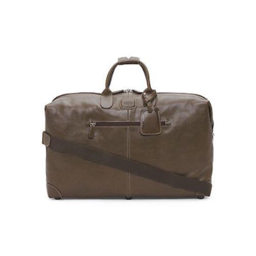 Bric`s Brics Life Pelle 22 Cargo Carry-on Leather Duffle Bag Olive Made Italy