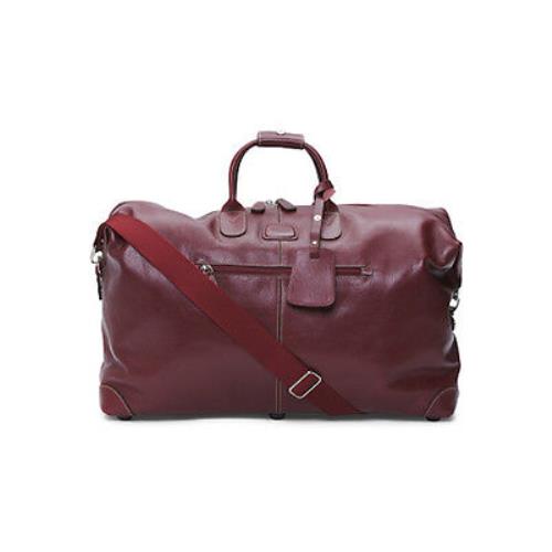 Bric`s Brics Life Pelle Cargo Carry-on Leather Duffle Bag Bordeaux 22 Made Italy