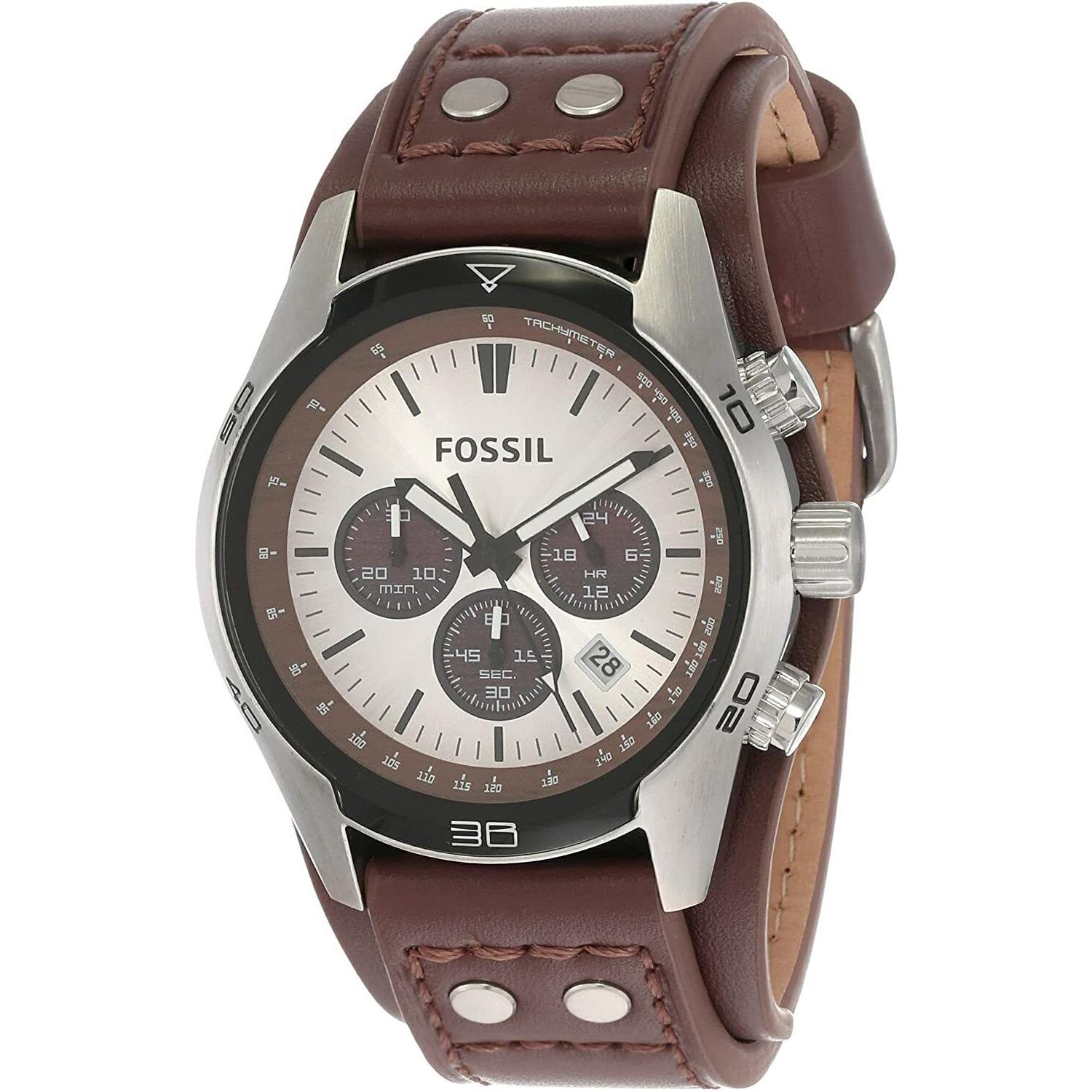 Fossil Coachman Chronograph Brown Dial Brown Leather Men s Watch CH2565
