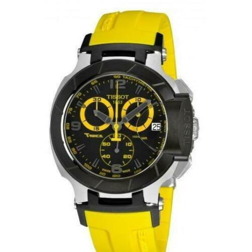 Tissot T-sport T-race Quartz Yellow Rubber Strap Men`s Watch T048.417.27.057.03