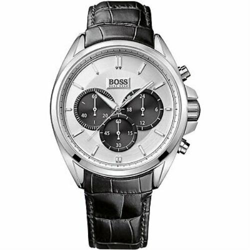 Hugo Boss Men`s 1512880 Chronograph Black Leather Watch