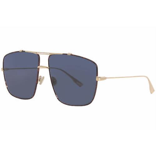 Christian Dior DiorMonsieur2 06JA9 Sunglasses Men`s Gold-havana/blue Lenses 64mm