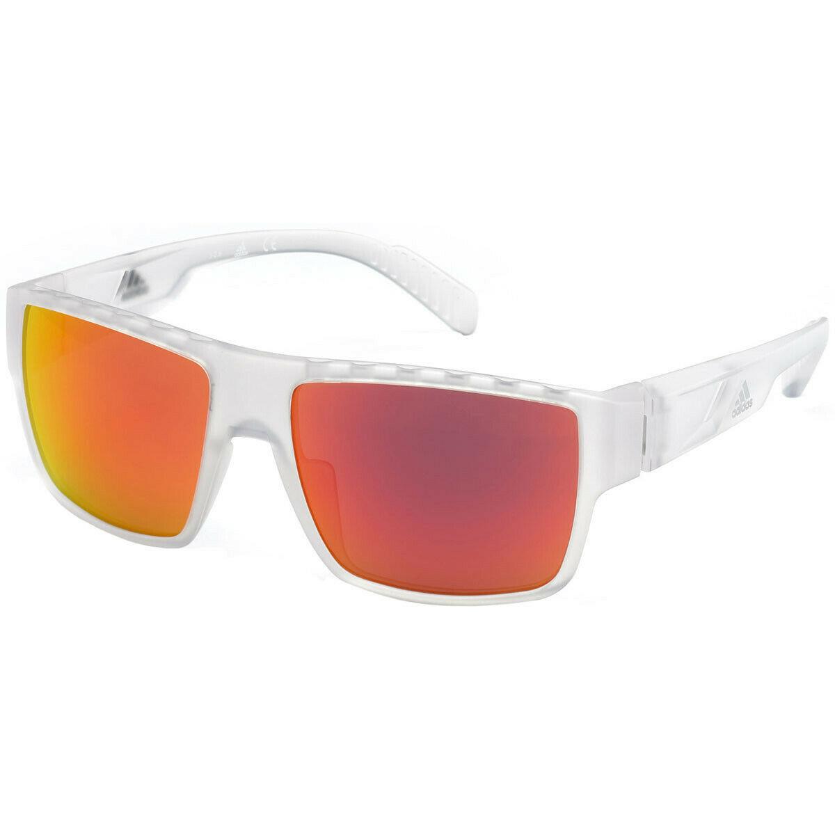 Adidas Sport Men Sunglasses SP0006S-26G Crystal Frame Mirrored Brown Lenses