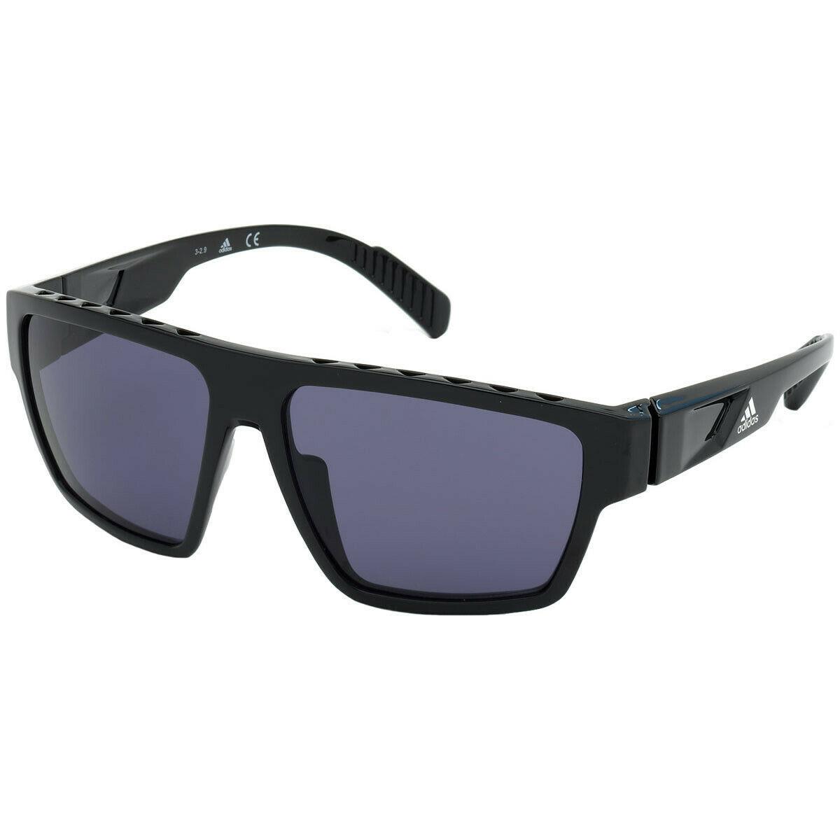 Adidas Sport Men Sunglasses SP0008S-01A Shiny Black Frame Grey Smoke Lenses