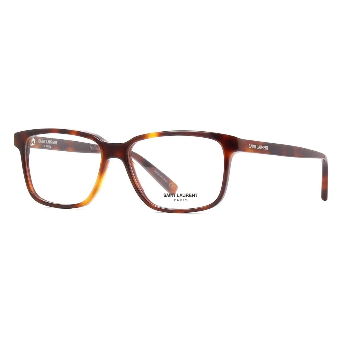 Saint Laurent Men Eyeglasses SL 458-003 Havana Frame Clear Lenses