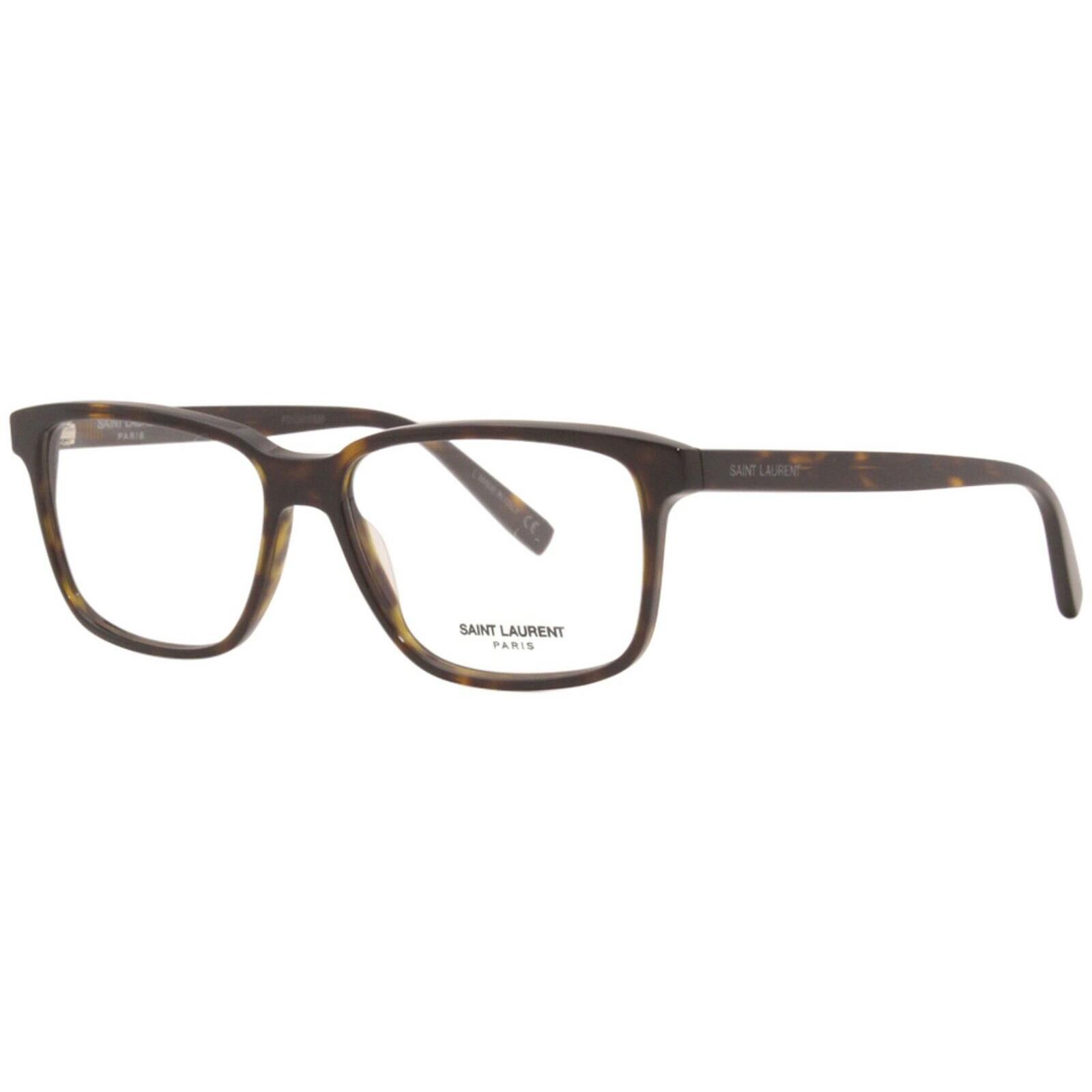 Saint Laurent Men Eyeglasses SL 458-005 Havana Frame Clear Lenses