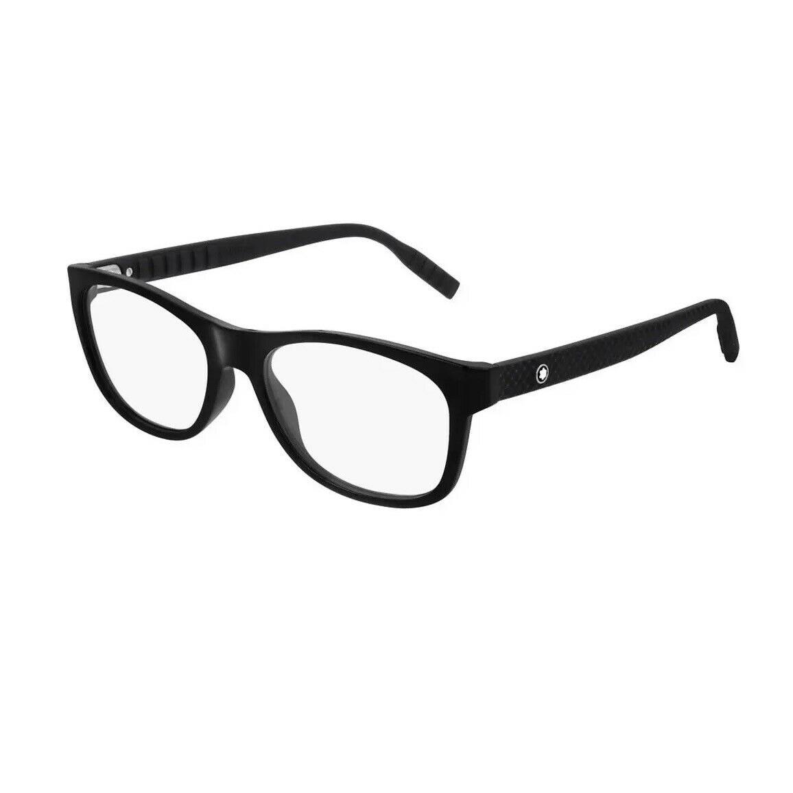 Montblanc Mont Blanc Men Eyeglasses MB0065o-002 Black Frame Clear Lenses