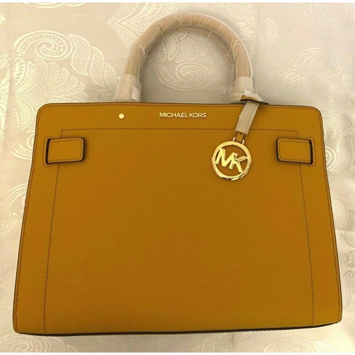 rayne medium saffiano leather satchel marigold