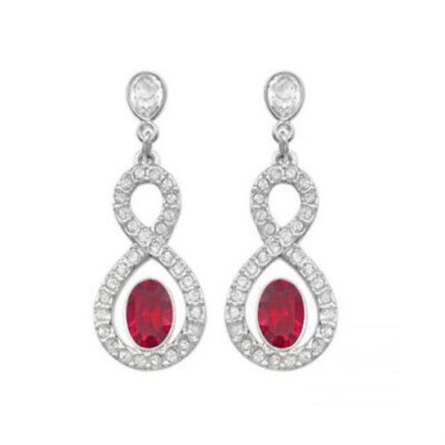 Swarovski Siam Red Clear Crystal Pierced Earrings Miles -5039226